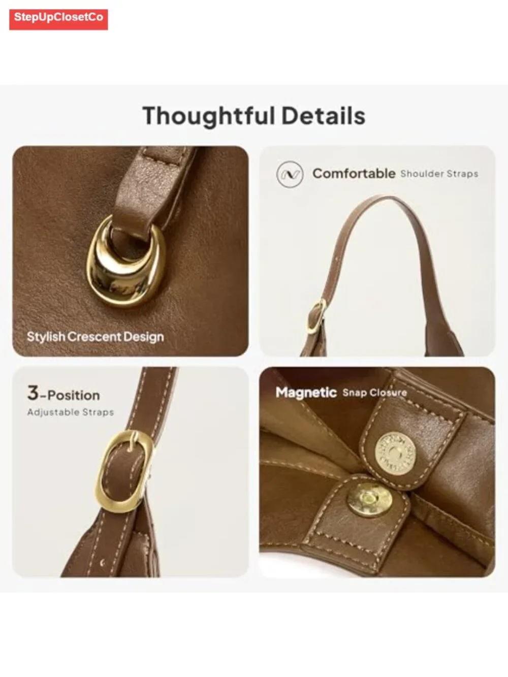 Slouchy Hobo Bag for Women Large Shoulder Handbag with Wallet Faux Leather Tote